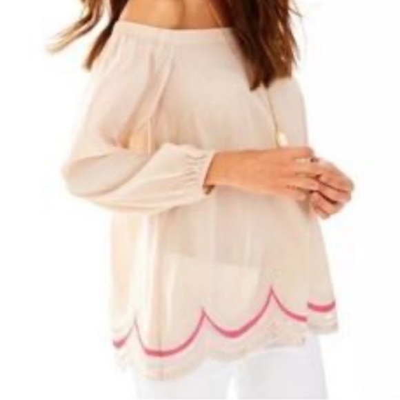 Lilly Pulitzer Off-Shoulder Cream Top - Picture 2 of 8